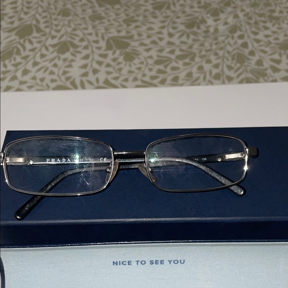 Prada Silver and Black Rectangular 53-17-135